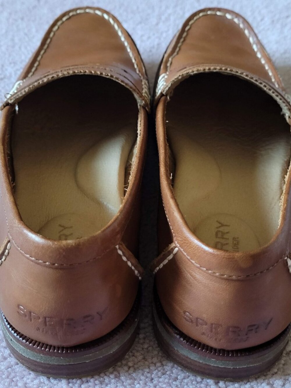 Sperry Top-Sider Seaport Light Brown Leather Penny Loafers Womens 8 - Picture 2 of 8